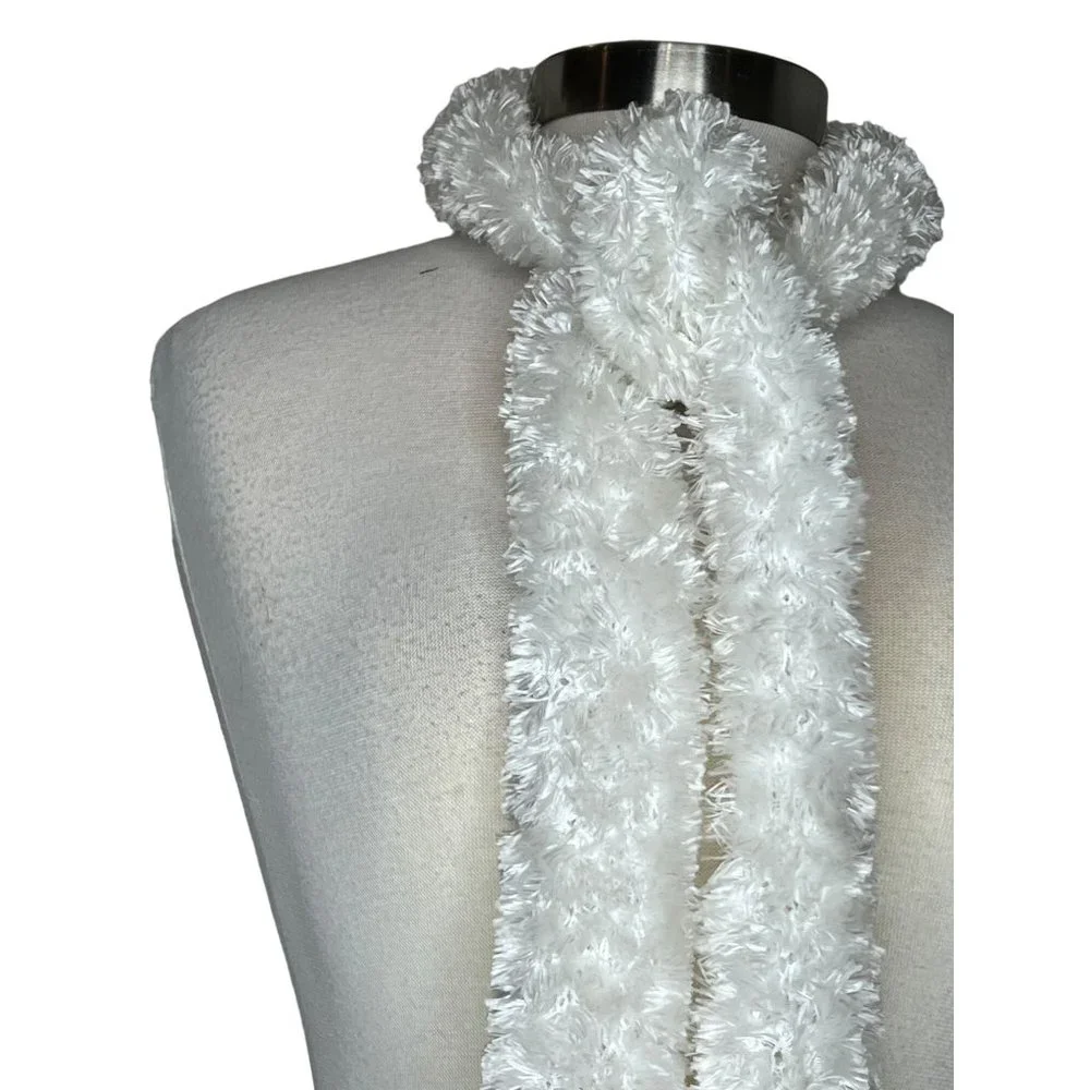 Three scarf set 1 maroon stretch soft knit 2 marbled black white gray 3 white